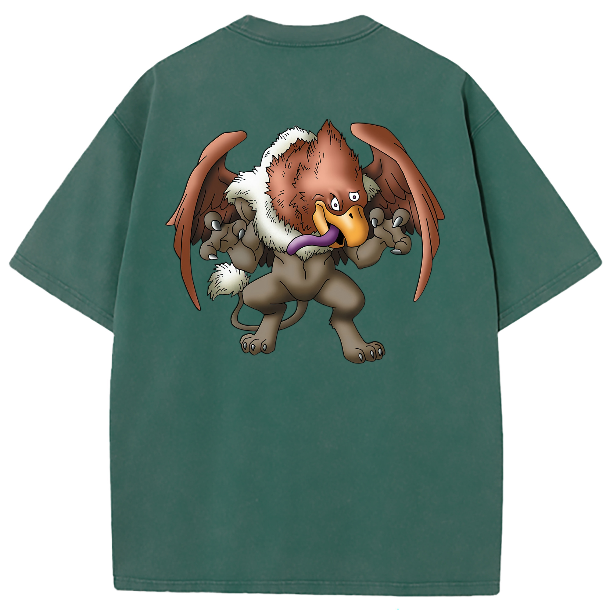 （画像用） ドラゴンクエスト Doragon Kuesuto Dragon Quest 綿100% ヴィンテージ風 半袖Tシャツ（背面プリント）
